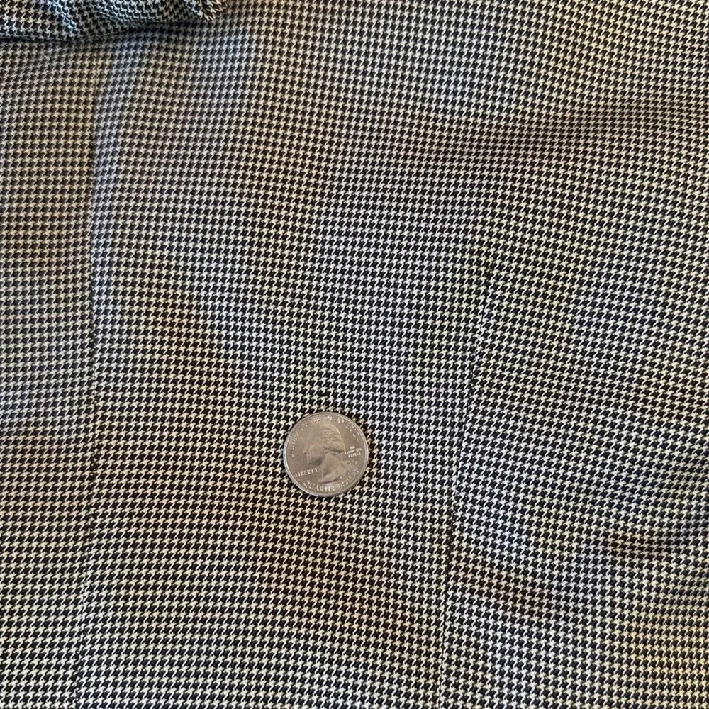 Oscar de la Renta Men's 100% Silk Beige Brown Houndstooth Blazer Size‎ 40 Long